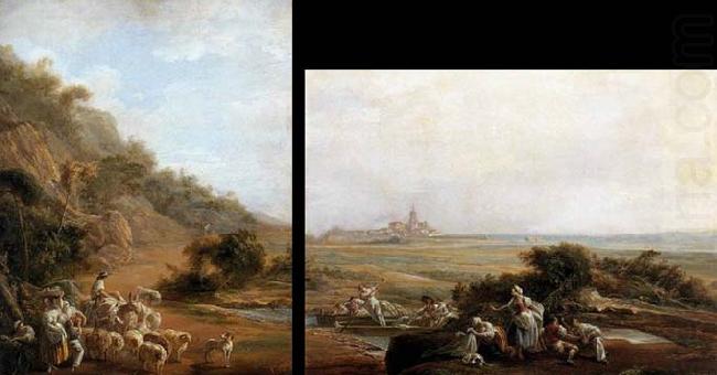 Village Scene and View of Fuenterrabia, Luis Paret y alcazar